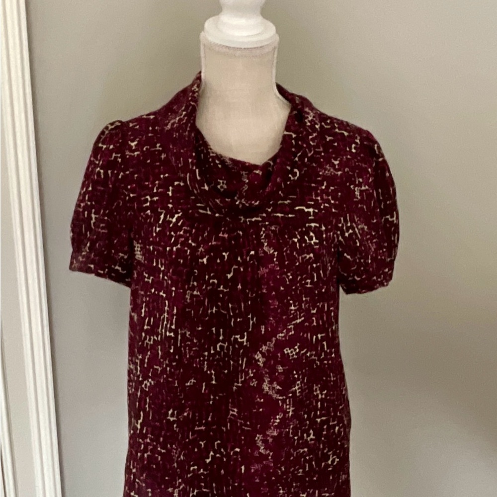 Banana Republic Maroon Textured Blouse